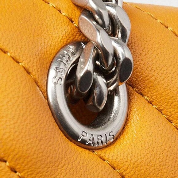 Yves Saint Laurent Yellow Matelasse Leather Medium Punk Chain Bag - Picture 7 of 12